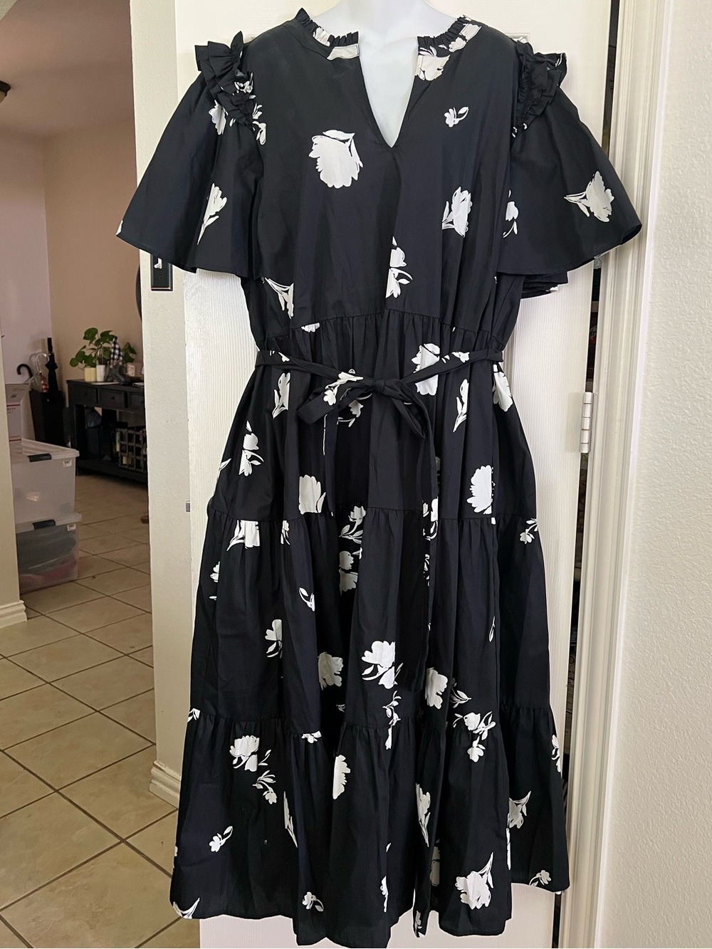 NWT Sugarlips Fleur Noir Escondido Tiered Shift Midi Dress Curve 2X - Picture 6 of 15